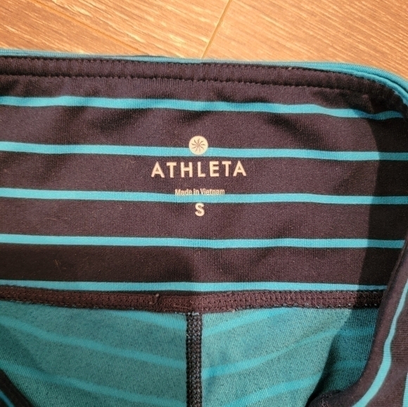Athleta Blue toned Striped Athletic Leggings size Small - Picture 3 of 5